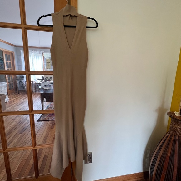 NWT Anthropologie Mock Neck Midi Dress. Size medium. Cedar color. - Picture 8 of 11